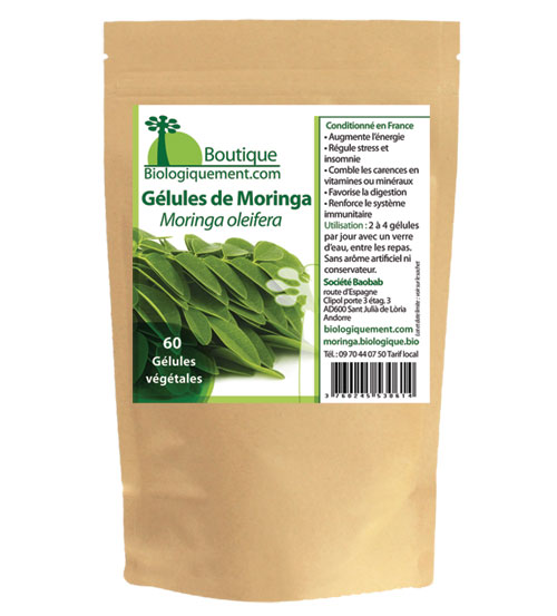 Acheter de la poudre de feuille de moringa bio sur la boutique en ligne du laboratoire Biologiquement